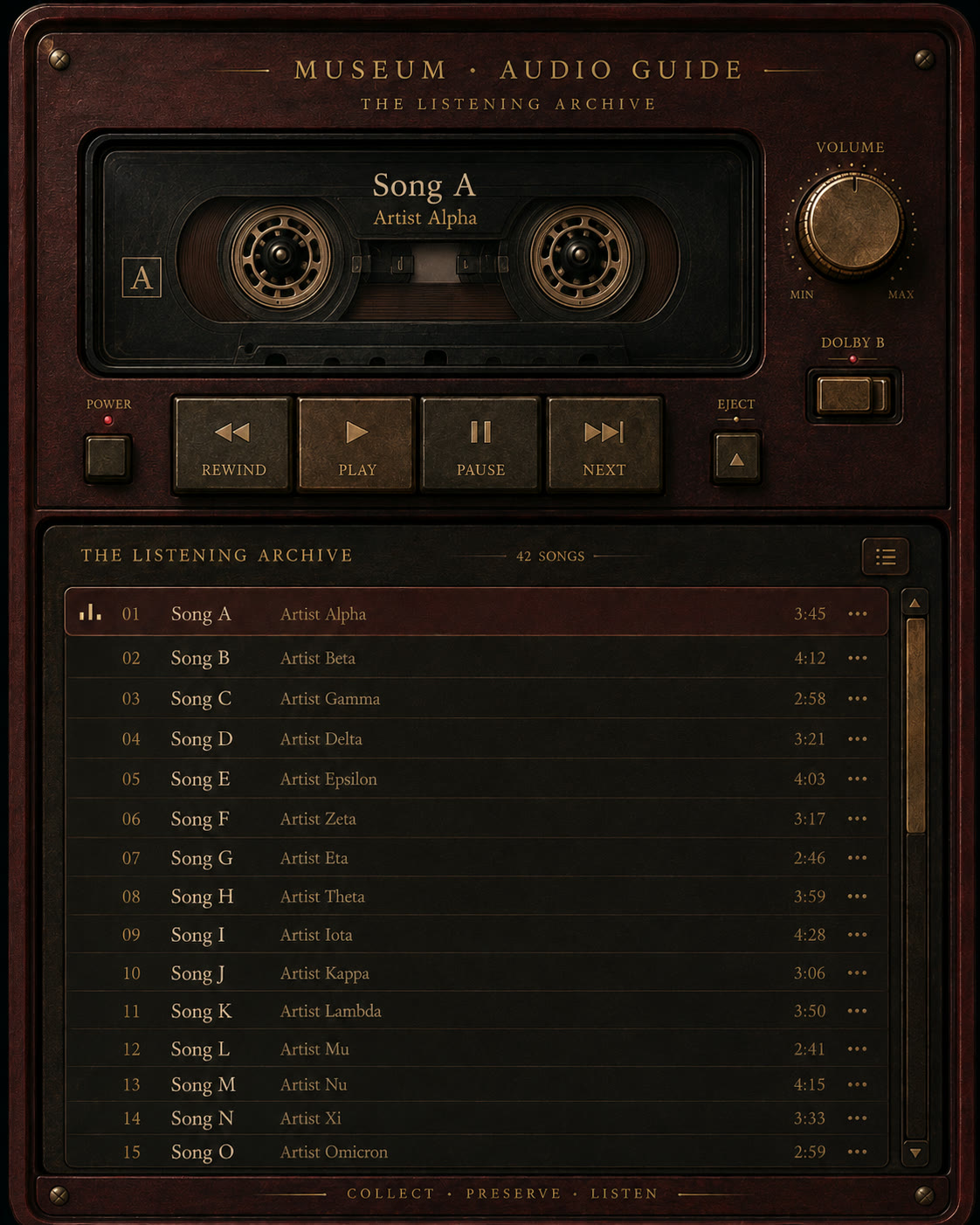 Museum audio guide